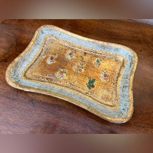Vintage Florance Italian Wooden tray 8x5